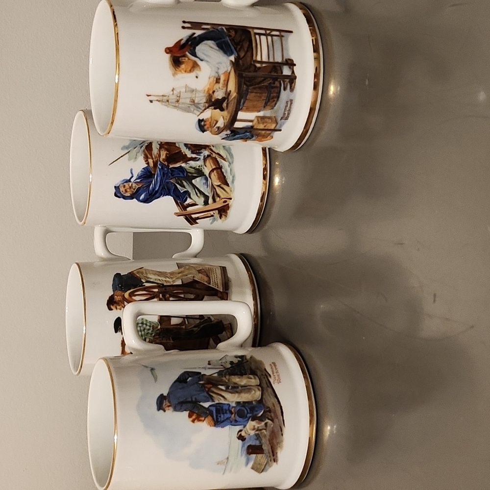 1985 Norman Rockwell coffee mugs Set of 4!